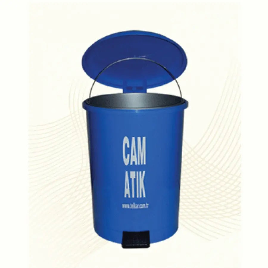 Round Pedal Glass Waste Bin for Safe Disposal 25L