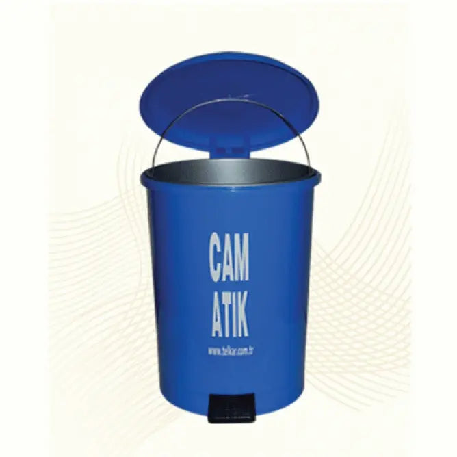 Round Pedal Glass Waste Bin for Safe Disposal 25L