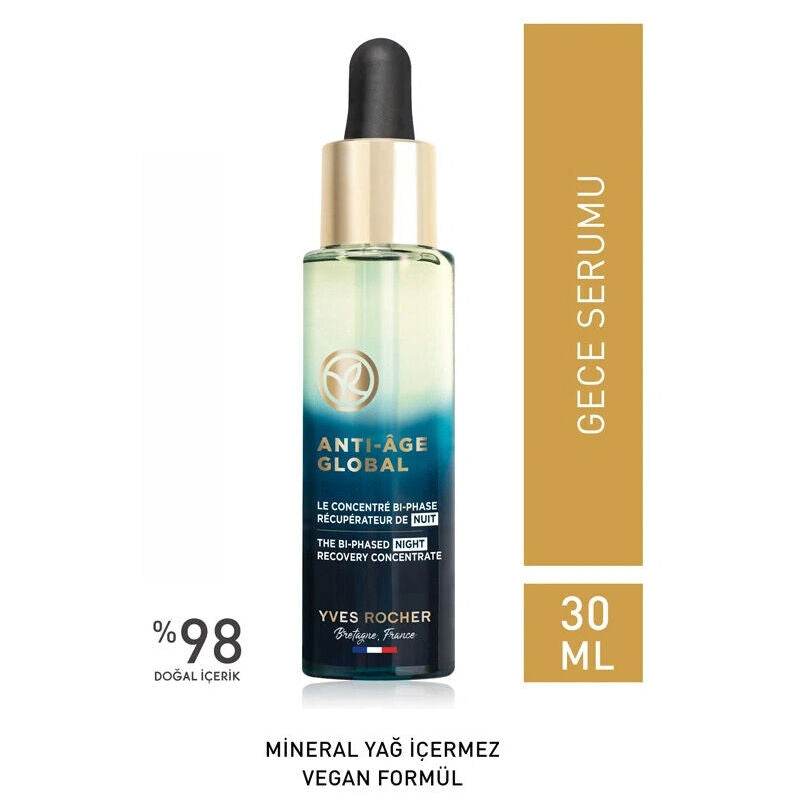 Yves Rocher Anti-Age Global Bi-Phase Night Serum for Radiance 30 ml