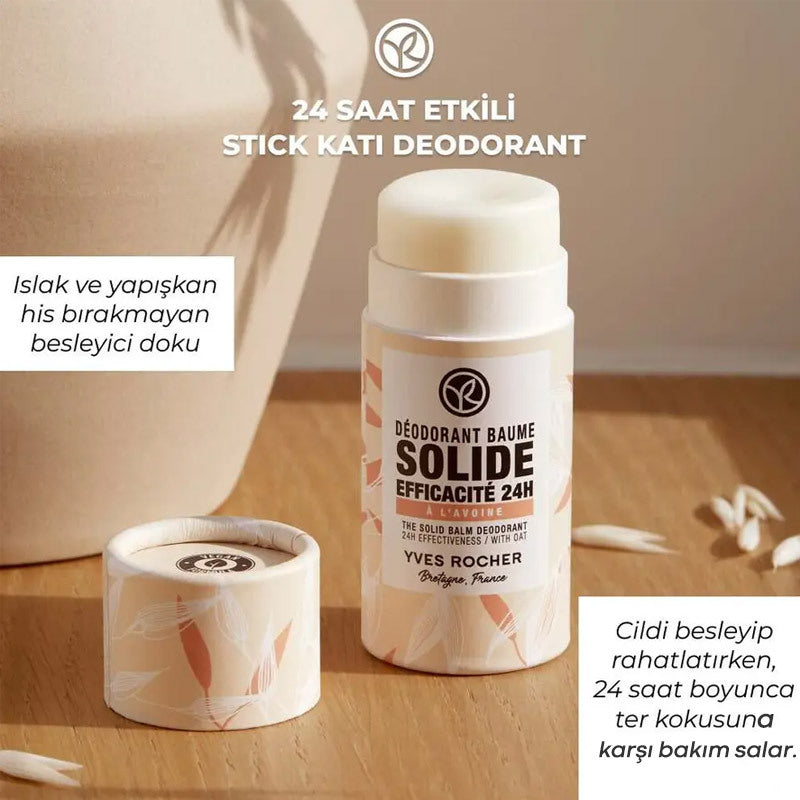 Yves Rocher Solid Deodorant Stick with Oat & Shea Butter 50g