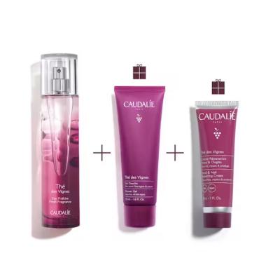 caudalie the des vignes trio set box, caudalie the des vignes fragrant perfume 50 ml, caudalie the des vignes shower gel 50 ml gift, caudalie the des vignes hand cream 30 ml gift Caudalie The des Vignes Trio Set | 50ml Perfume, 50ml Shower Gel, 30ml Hand Cream Caudalie The des Vignes Trio Set - Gift Set for Women caudalie, the-des-vignes, skincare, fragrance, gift-set, hand-cream, shower-gel, perfume, women, ai-generated