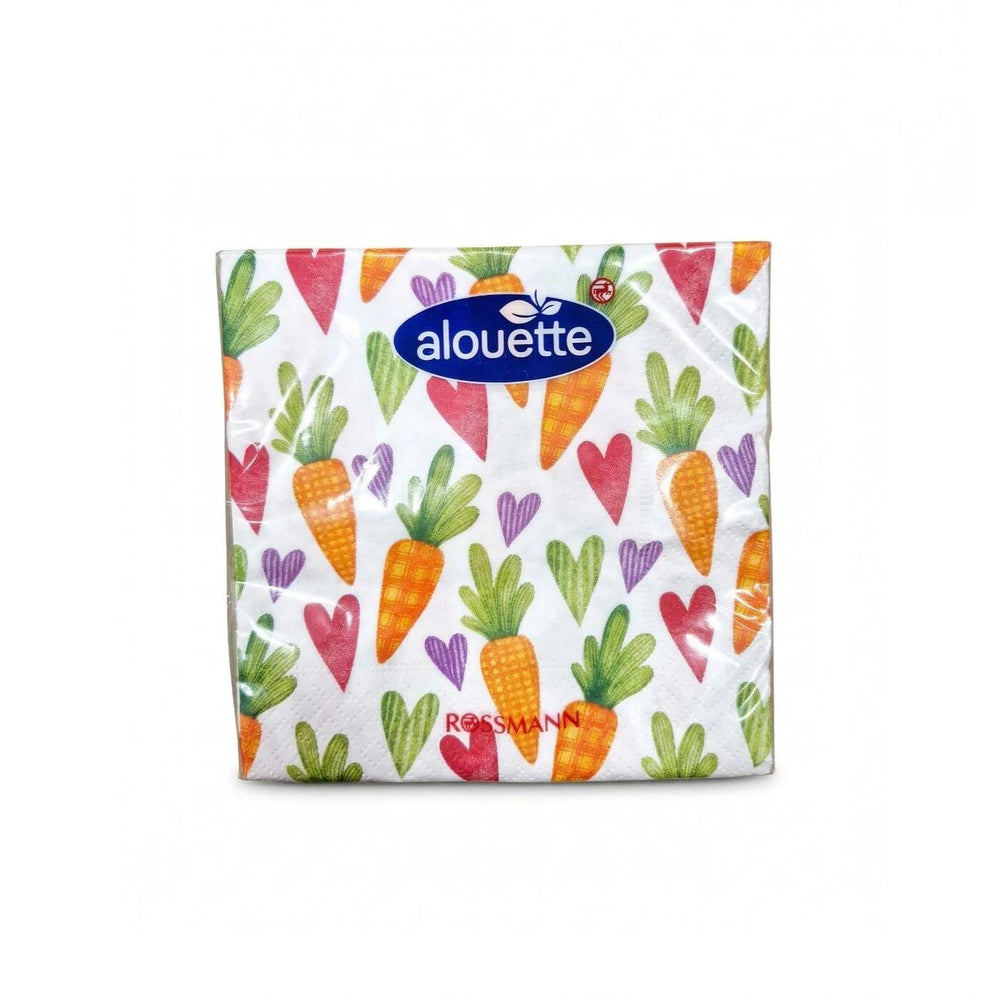 Alouette Spring Carrot Cocktail Napkins Festive 20-Pack