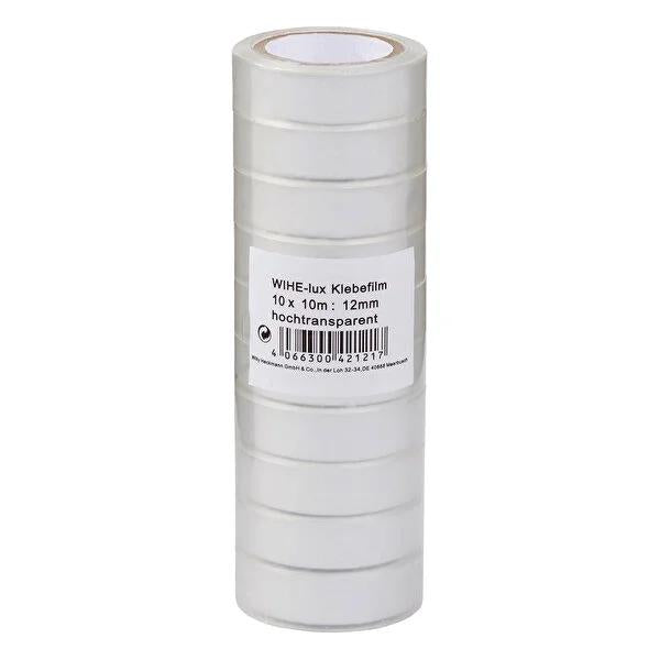 Schreibwelt Adhesive Tape - 12mm x 10m, Pack of 10 - Strong Adhesive for Crafting and Professionals Schreibwelt 12mm Adhesive Tape - Strong & Versatile adhesive tape, double-sided tape, strong adhesive, crafting tape, 12mm adhesive tape, 10 meter adhesive tape, pack of 10 adhesive tapes, crafting supplies, office supplies, industrial adhesive, DIY adhesive, bonding solution, adhesive for professionals
