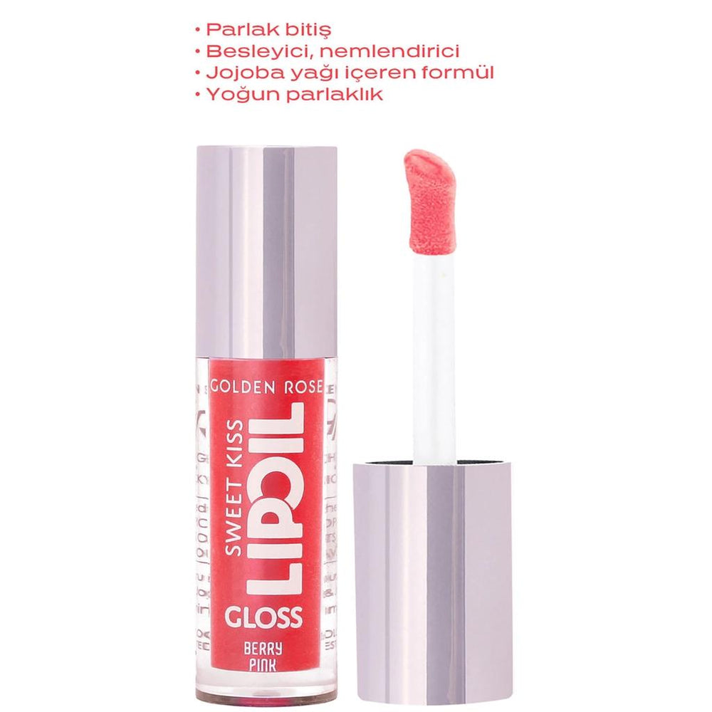 Golden Rose Sweet Kiss Lip Oil Gloss Hydrating Shine 03 Berry Pink