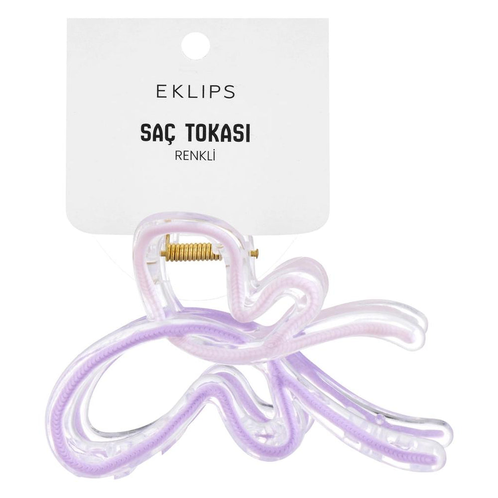 Eklips Purple Ribbon Claw Clip for Elegant Hair Styling