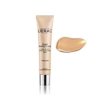 Lierac Teint Perfect Skin SPF20 Foundation 03 Golden Beige, Lierac Teint Perfect Skin Foundation texture on hand, Lierac Teint Perfect Skin Foundation applied on model's face Lierac Teint Perfect Skin SPF20 Foundation - 03 Golden Beige | 30 ml Lierac Teint Perfect Skin SPF20 Foundation - 03 Golden Beige li-erac, te-int-perfect-skin, foundation, makeup, spf20, golden-beige, beauty, women, daily-use, ai-generated