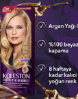 Wella Koleston Intense Hair Dye - Long-Lasting Color with Argan Oil, 100% Grey Coverage Wella Koleston Intense Hair Dye - Long-Lasting Color Wella Koleston Intense hair dye, long-lasting hair color, hair dye with argan oil, moisturizing hair dye, intense hair color, grey hair coverage, hair care, hair coloring kit