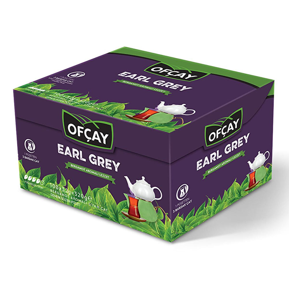 Ofçay Premium Earl Grey Tea Bags - 100 Count, 3.2g Each | Gourmet Tea Experience - Food & Candy