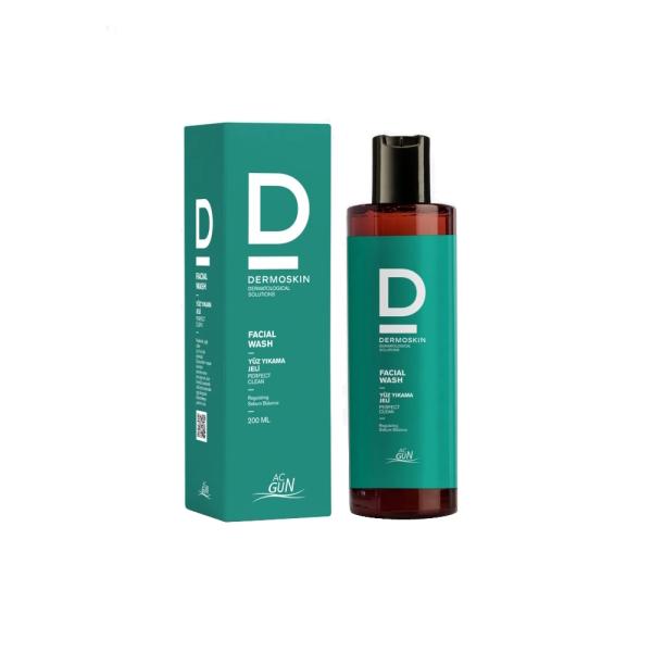 Dermoskin Acnegun Facial Wash for Acne-Prone Skin - 200ml, Oil Control & Gentle Cleansing - Cleanser