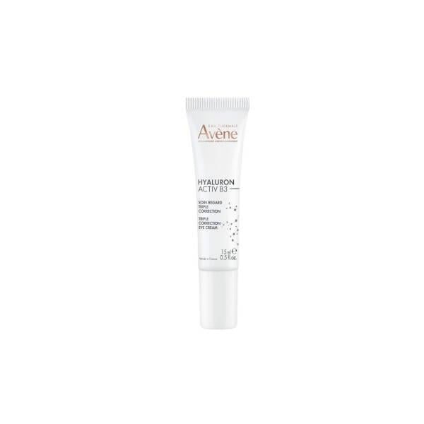 avene hyaluron activ b3 eye cream 15ml bottle, avene eye cream texture close-up Avene Hyaluron Activ B3 Eye Cream - Triple Correction | 15ml Avene Hyaluron Activ B3 Eye Cream | 15ml avene, eye-cream, hyaluron-activ-b3, sensitive-skin, triple-correction, hydrate, eye-care, anti-aging, skincare, ai-generated