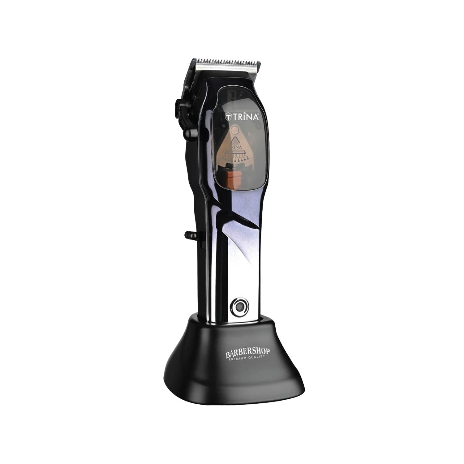 Trina Professional Rechargeable Hair Clipper Silver - Cordless Hair Cutting Tool for Professionals and Home Use Trina Professional Hair Clipper - Rechargeable & Cordless Hair Clipper, Rechargeable Hair Trimmer, Professional Hair Cutting Tool, Cordless Hair Clipper, Silver Hair Trimmer, Professional Grooming, Men's Grooming, Hair Cutting Tools, Barber Supplies, Rechargeable Battery, Cordless Grooming Tools