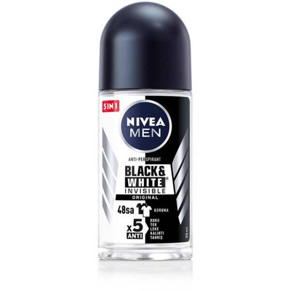 Nivea Men Invisible Deodorant Roll-On - Black & White Protection | 1.69 fl oz - Deodorant