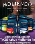 Moliendo Ravello 100% Arabica Espresso Blend Coffee Beans - Specialty Coffee for Connoisseurs with Chocolate & Citrus Notes Moliendo Ravello Arabica Espresso Blend Coffee - Rich & Balanced Arabica coffee, Specialty coffee blend, Ethiopian coffee, Honduran coffee, Coffee connoisseurs, Espresso blend, Coffee beans, Chocolate notes, Citrus notes, Floral aroma, Medium acidity, Strong body, Coffee lovers, Gourmet coffee