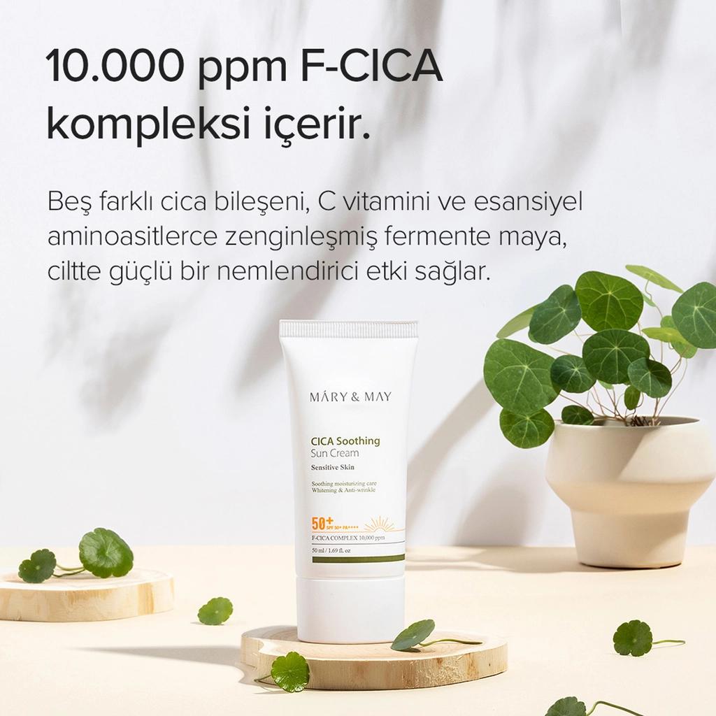 Mary &amp; May Vegan Cica Sun Cream SPF 50+ PA++++ 50ml