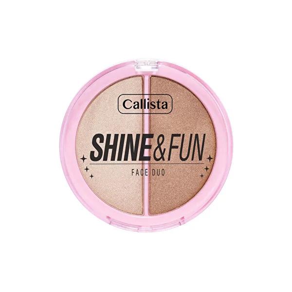 Callista Makeup Palette - Shine & Fun Face Duo Blush & Highlighter for Long-Lasting Glow Callista Makeup Palette for Long-Lasting Glow Makeup Palette, Blush and Highlighter Duo, Long-lasting Makeup, Multifunctional Cosmetics, Satin Finish Makeup, Beauty Essentials, Cosmetic Products, Makeup for Daily Use, Natural Glow, Sun-Kissed Look