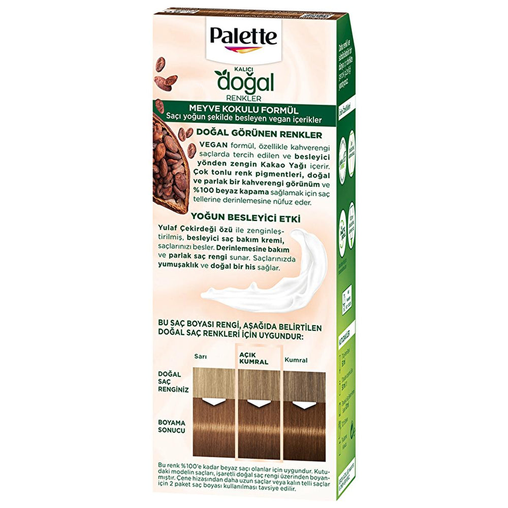 Palette Natural Hair Dye - Long-lasting Color with Natural Ingredients - 7-60 Fındık Kahve - view 6