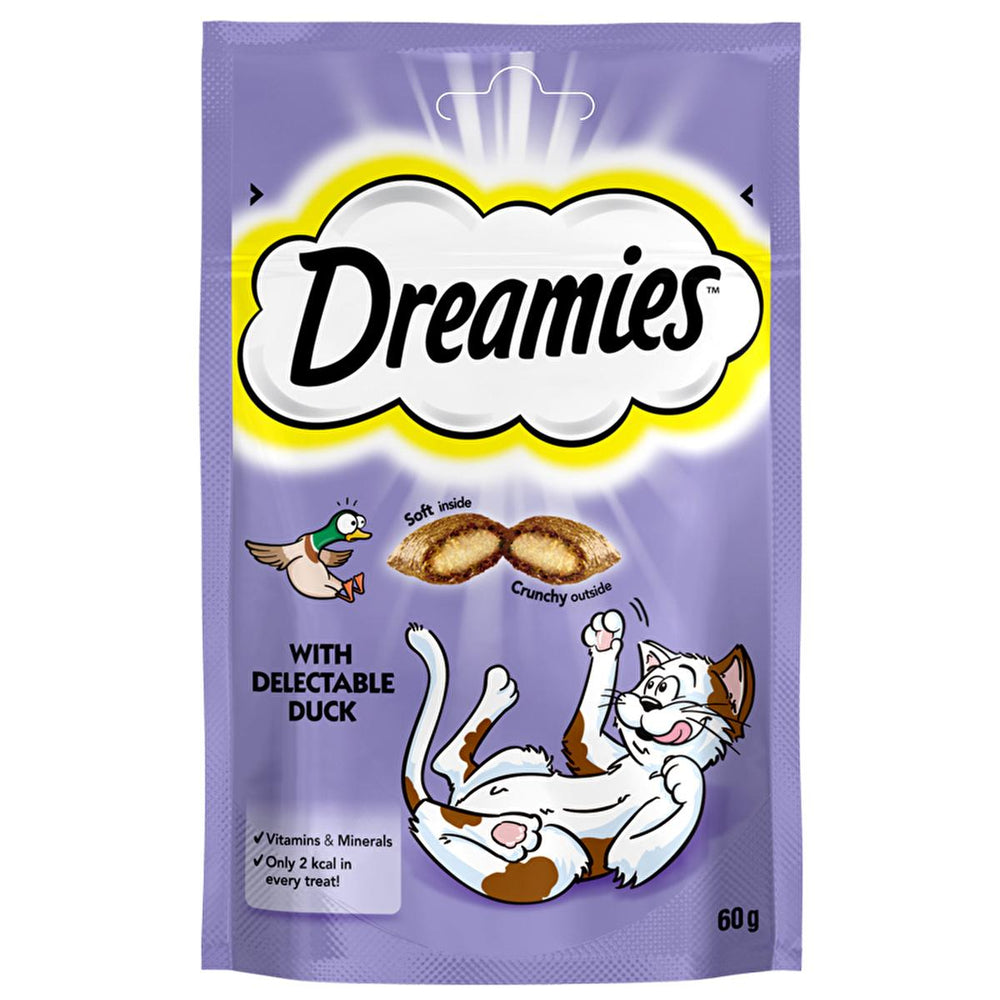 Dreamies Duck Flavored Cat Treats - Soft & Crunchy, Nutritious Reward for Cats - Food & Candy