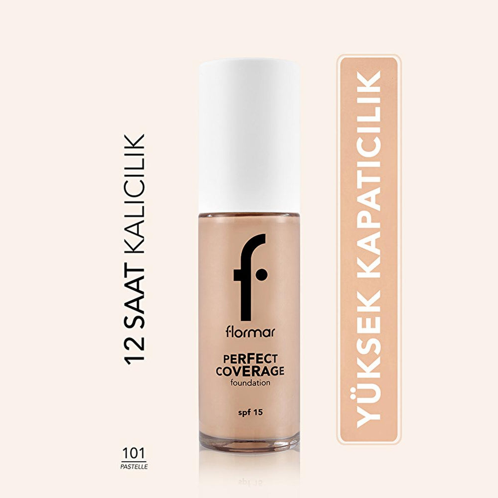 Flormar Perfect Coverage Foundation - Long-Lasting, SPF 15, All Skin Types - Foundation