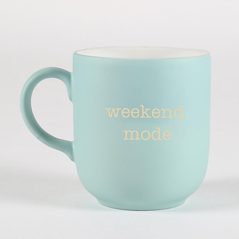 Rakle Weekend Mode Ceramic Mug - 400cc Blue Hand Washable Mug for Daily Use - Food & Candy