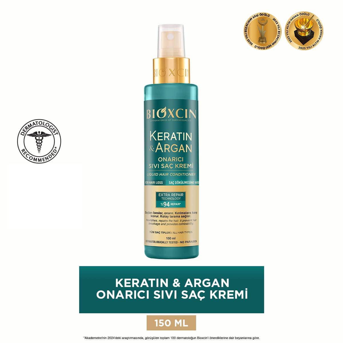 bioxcin-keratin-argan-hair-conditioner-bottle, bioxcin-keratin-argan-application, bioxcin-keratin-argan-hair-conditioner-texture Bioxcin Keratin & Argan Hair Conditioner - Repairing Formula for Damaged Hair | 150 ml Bioxcin Keratin & Argan Hair Conditioner 150 ml bioxcin, keratin, argan-oil, hair-conditioner, damaged-hair, sensitive-skin, hair-care, repairing, hydrating, ai-generated