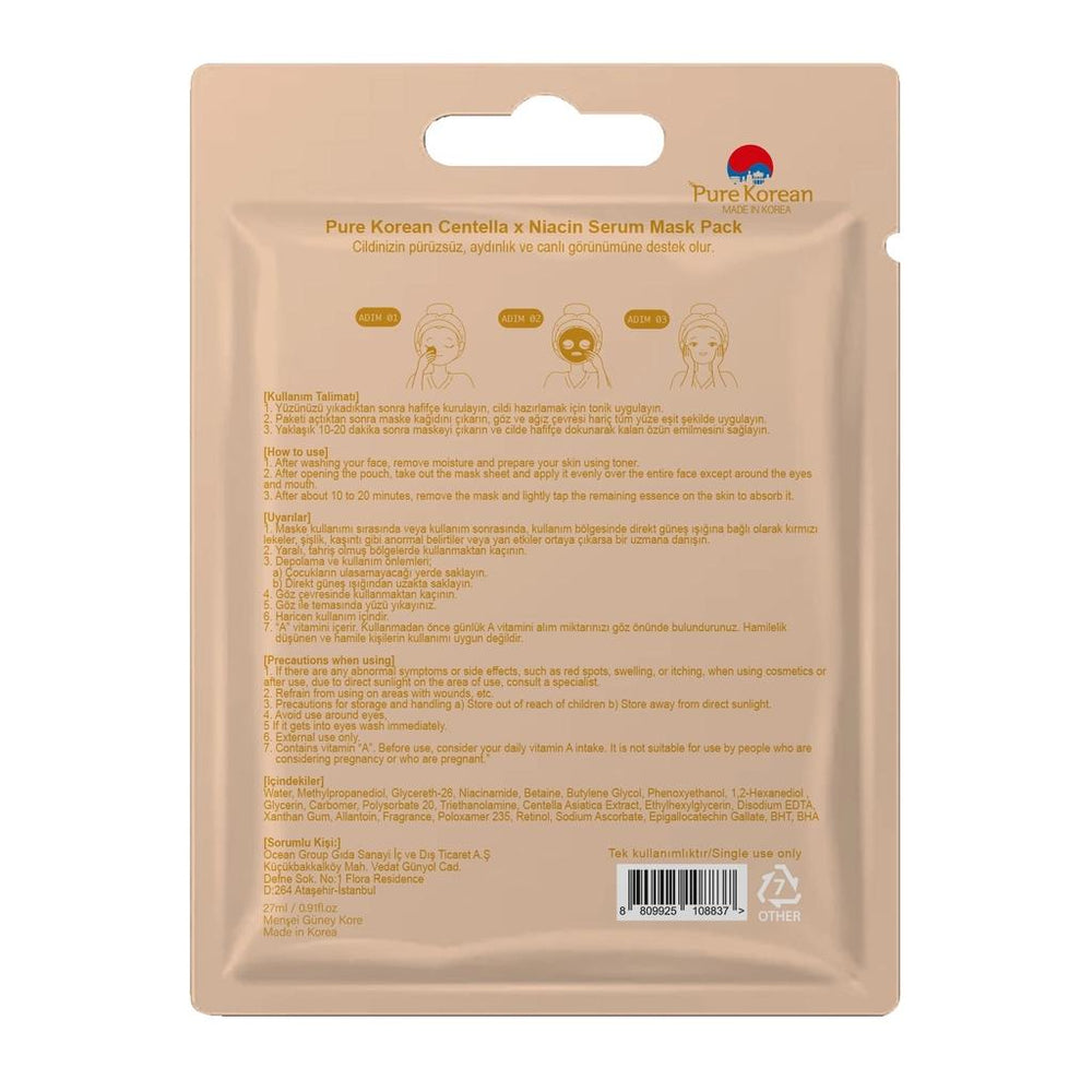 Pure Korean Centella & Niacin Serum Sheet Mask