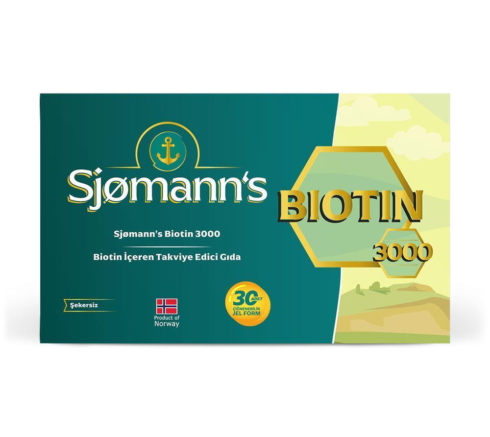 Sjomanns Biotin 3000 mcg Chewable Supplement for Hair, Skin & Nail Health - 30 Count - Vitamin & Supplement