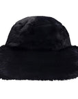 Eklips Black Plush Bucket Hat for Cozy Winter Style