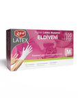 Rollup Powdered Latex Disposable Gloves Medium 100 Count