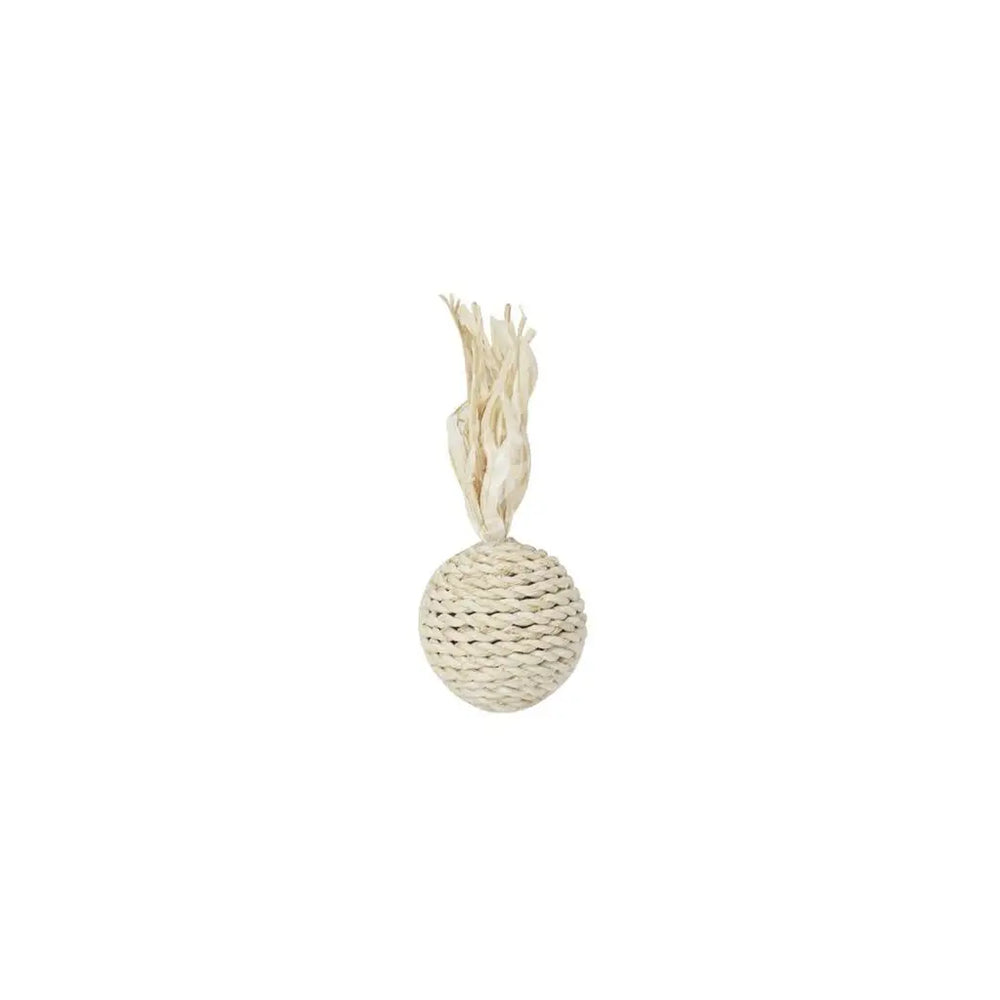 Zampa Eco-Friendly Woven Corn Husk Tassel Ball Cat Toy, 14 cm