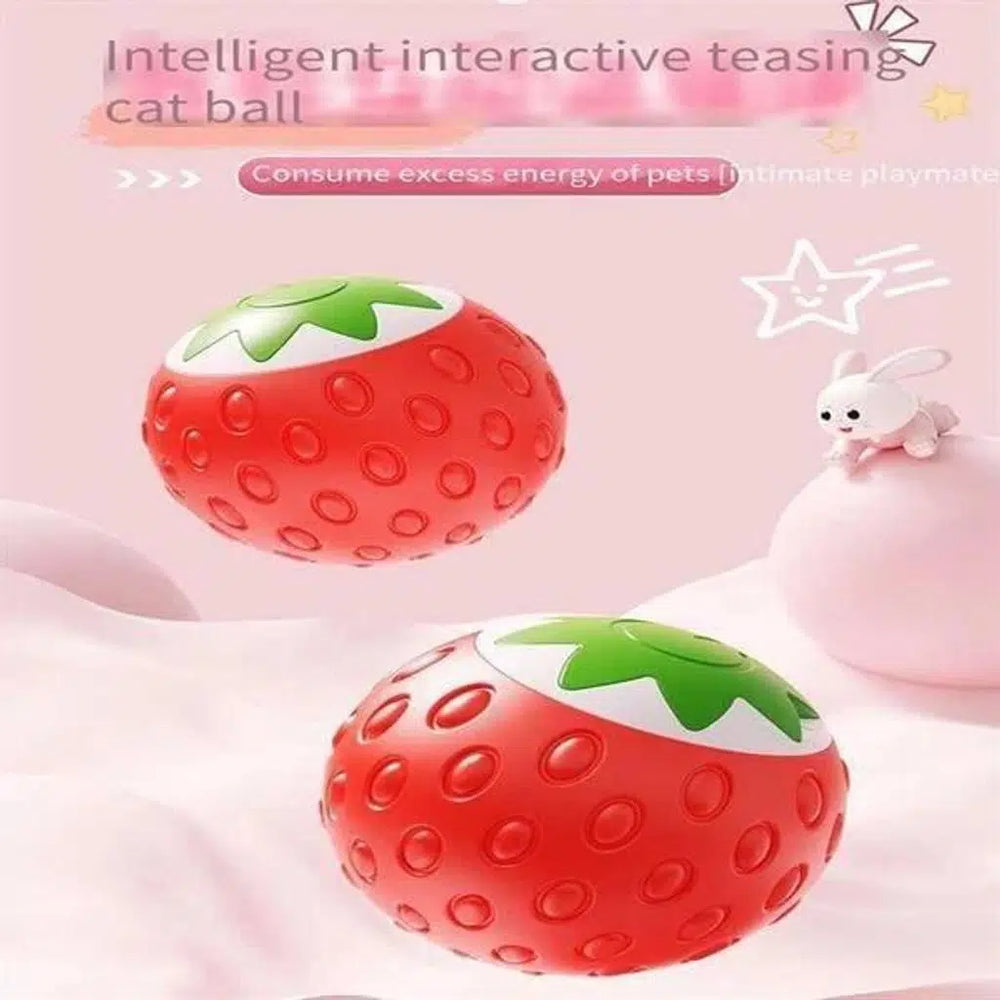 Zampa Strawberry Interactive Moving Cat Toy Ball 4cm
