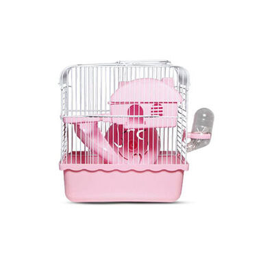Zampa Pink Hamster Cage Compact Pet Habitat 23x17x33 cm