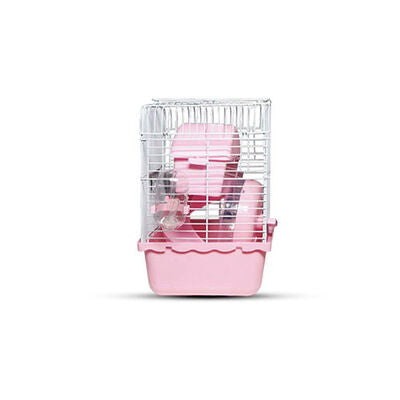 Zampa Pink Hamster Cage Compact Pet Habitat 23x17x33 cm