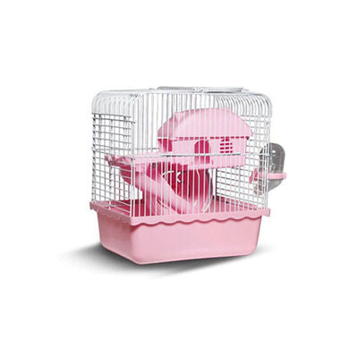 Zampa Pink Hamster Cage Compact Pet Habitat 23x17x33 cm