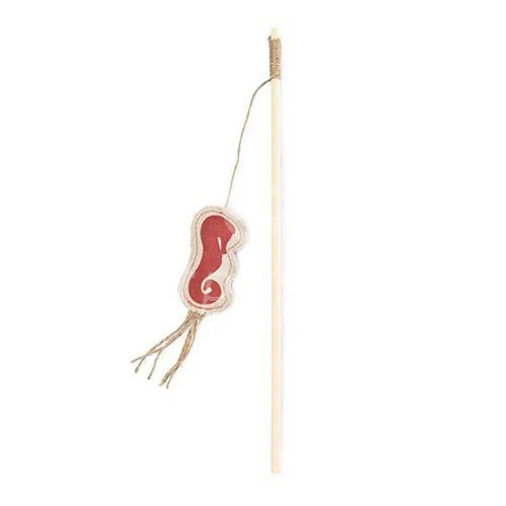 Zampa Woven Seahorse Cat Wand Teaser Toy 40 cm