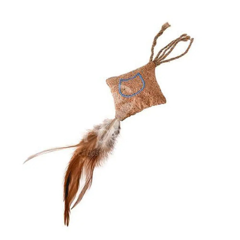 Zampa Brown Feathered Wicker Cat Toy for Active Play 25x6 cm