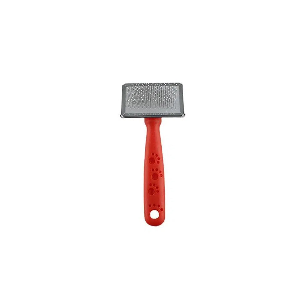 Zampa Silicone Tipped Pet Brush for Cats & Dogs Red 14x6cm