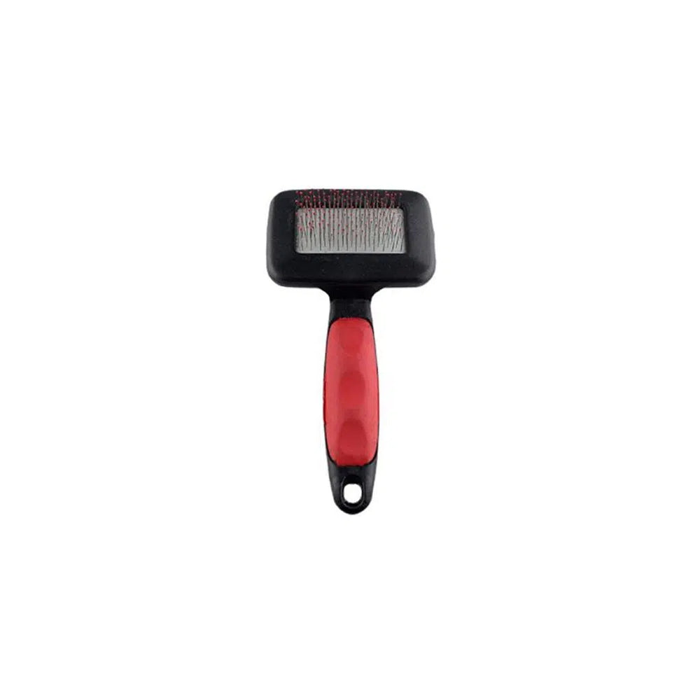 Zampa Silicone Tipped Pet Brush for Cats and Dogs Red 14x7cm