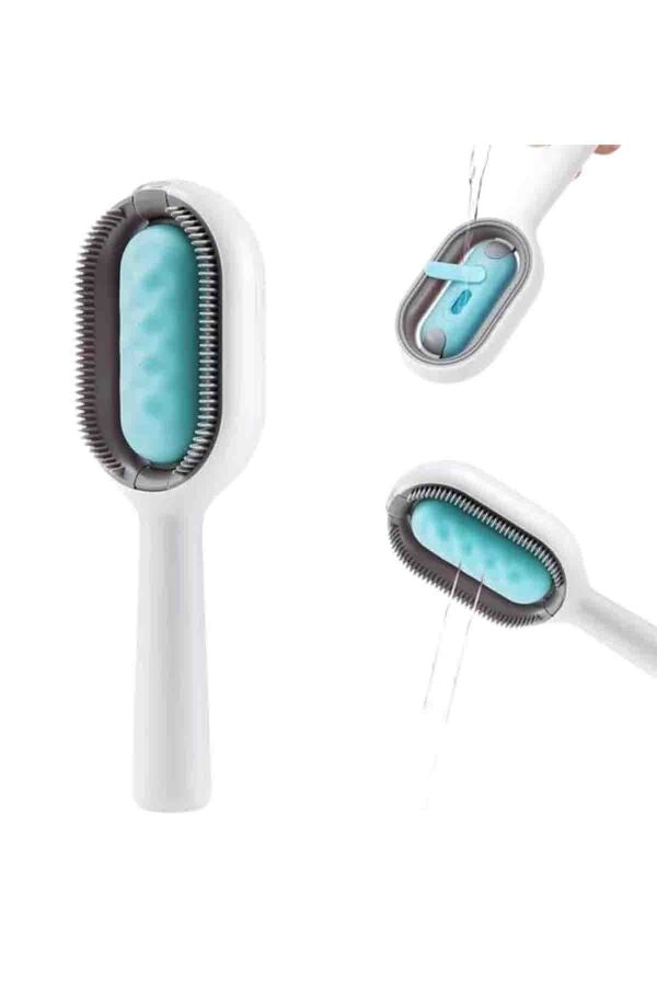 Zampa Water Tank Pet Grooming Brush for Cats & Dogs Blue