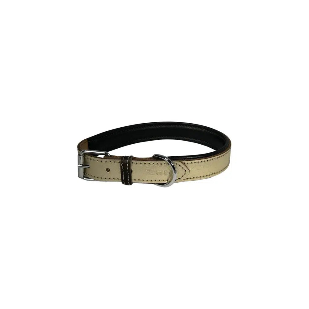 Zampa Soho Soft Leather Dog Collar Gold 2.5x47 cm