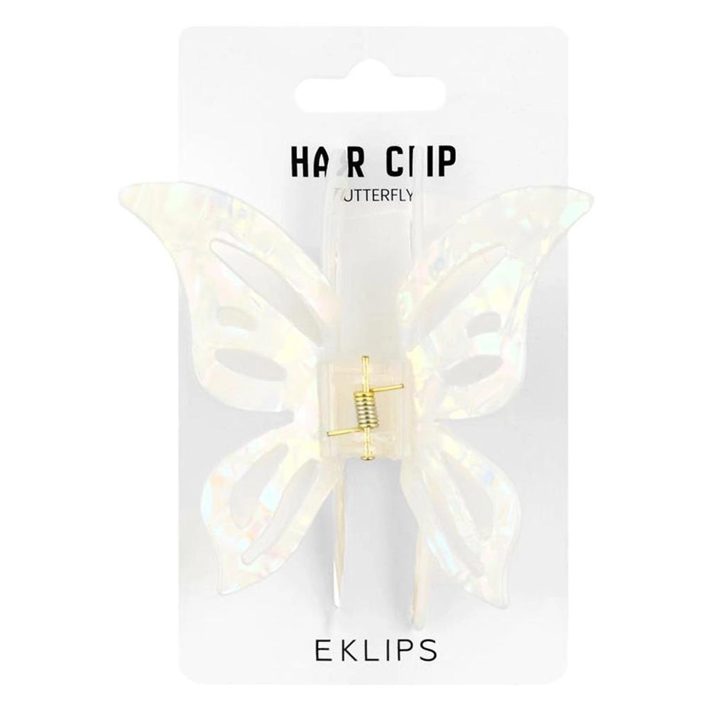 Eklips Butterfly White Claw Clip for Secure Hold, 1 Pc
