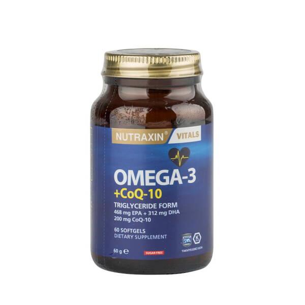 nutraxin omega-3 coq-10 softgel bottle, close-up of nutraxin omega-3 coq-10 softgel Nutraxin Omega-3 + CoQ-10 Softgel - Dietary Supplement | 60 Softgels Nutraxin Omega-3 + CoQ-10 Softgel | 60 Count nutraxin, omega-3, coq-10, dietary-supplement, health, wellness, softgels, adults, fish-oil, ai-generated