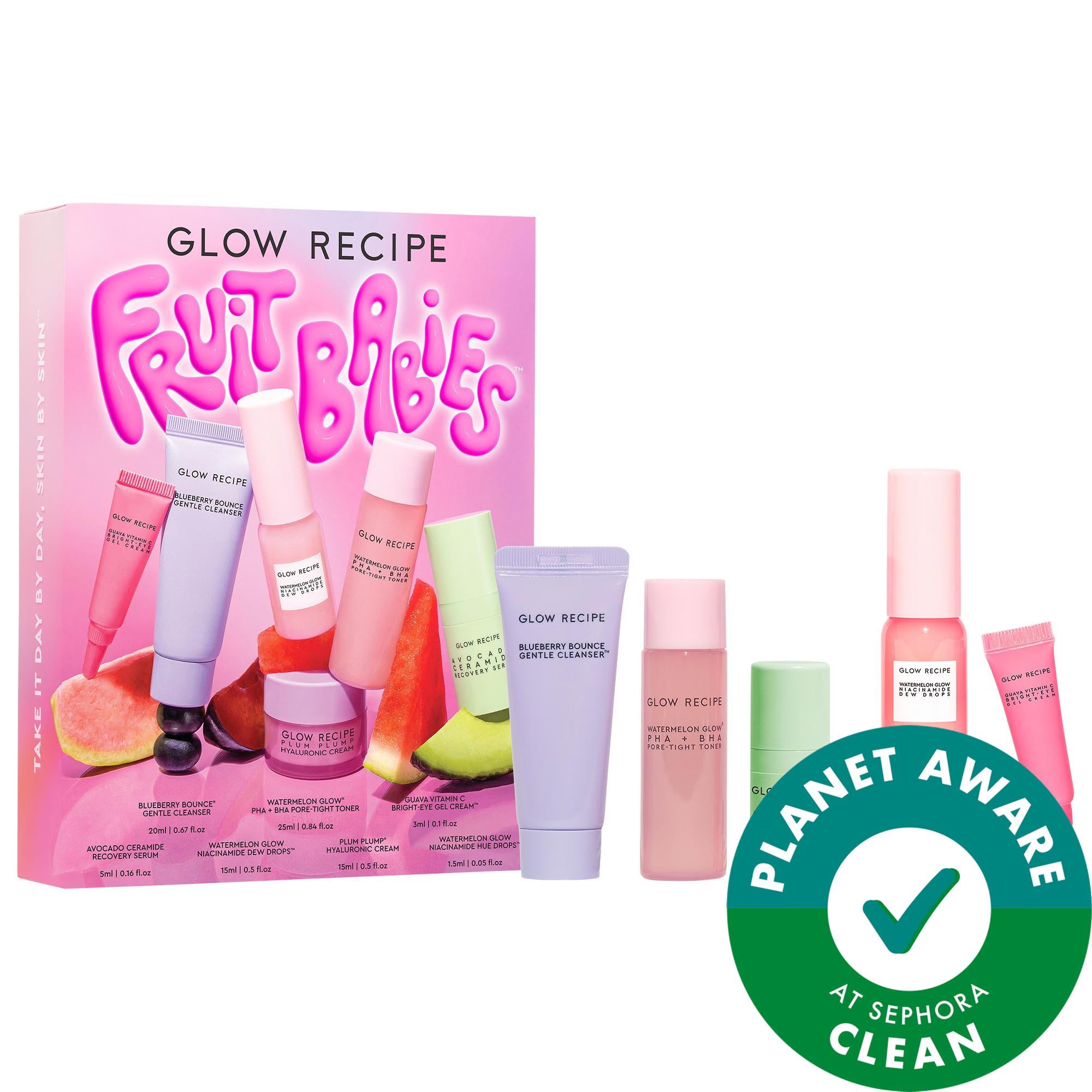 Fruit Babies Skincare Set - Travel-Friendly, Clinically Effective, Paraben-Free Skincare Routine for Glowing Skin Fruit Babies Skincare Set - Clinically Effective, Travel-Friendly Skincare Skincare Set, Travel-friendly skincare, Clinically effective skincare, Natural skincare alternatives, Skincare products free from harsh chemicals, Paraben-free, Sulfate-free, Hyaluronic Acid, Niacinamide, PHA, BHA, Glowing skin, Hydrating skincare, Brightening skincare, Sensitive skin, Skincare routine, Skincare gifts