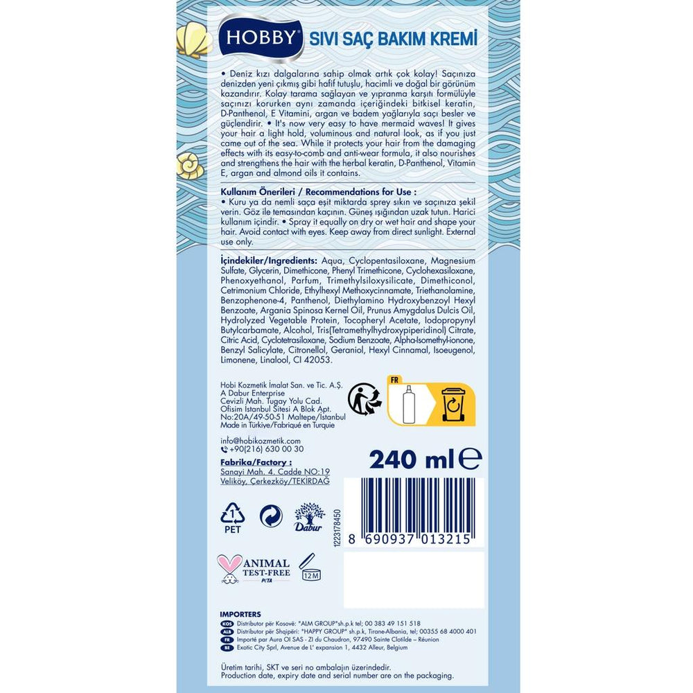 Hobby Mermaid Liquid Hair Conditioner for Shine & Detangling 240ml