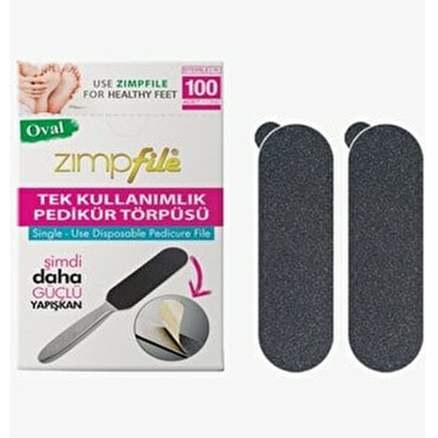 Zimpfile Disposable Oval Pedicure File Refills 100 Count