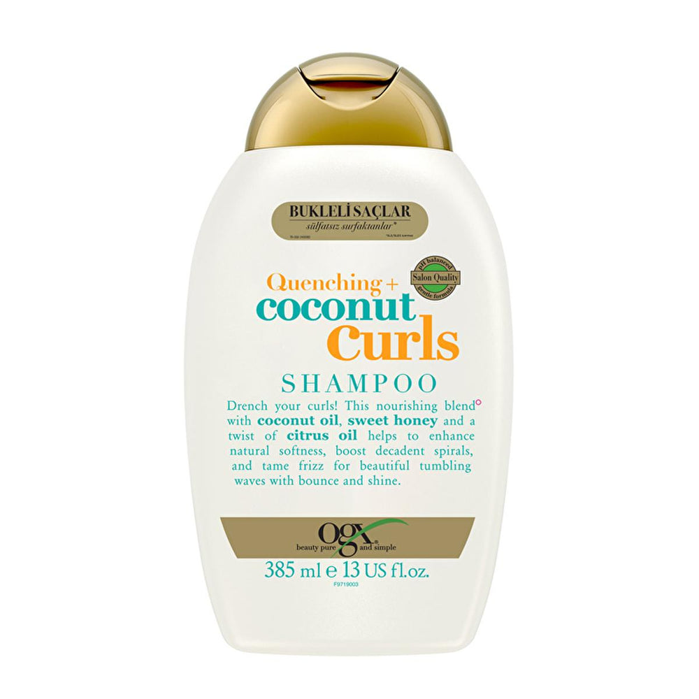 OGX Moisturizing Shampoo for Curly Hair, Coconut Curls, Sulfate-Free, 13.01 fl oz - Shampoo