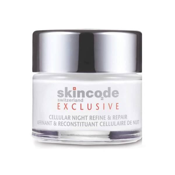 skincode cellular night refine and repair cream 50ml front view, skincode cellular night refine and repair cream 50ml product texture Skincode Cellular Night Refine and Repair - 50ml Skincode Cellular Night Refine & Repair - 50ml skincode, night-cream, dry-skin, skin-renewal, hydration, skincare, anti-aging, rejuvenation, ai-generated, facial-care