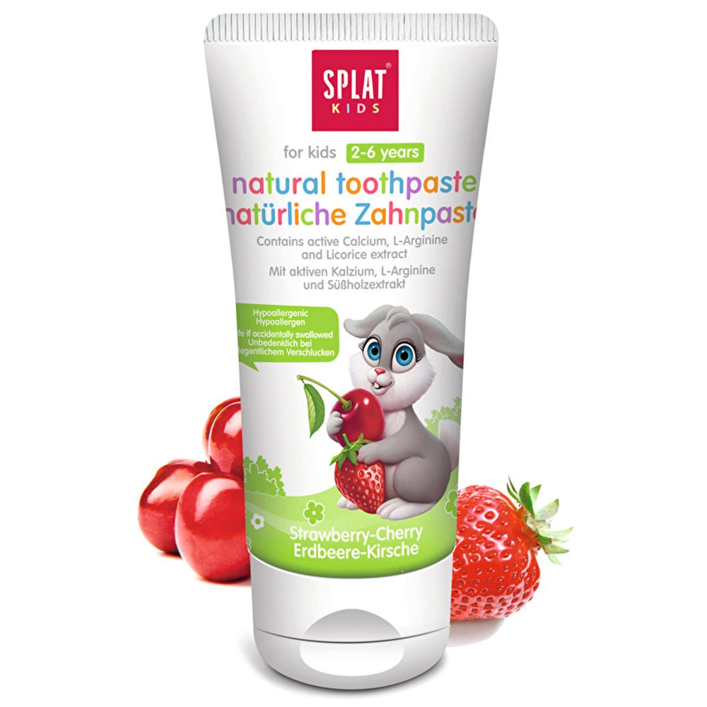Splat Children's Toothpaste - Natural Strawberry & Cherry Flavor for Kids Aged 2-6 Years - Toothpaste