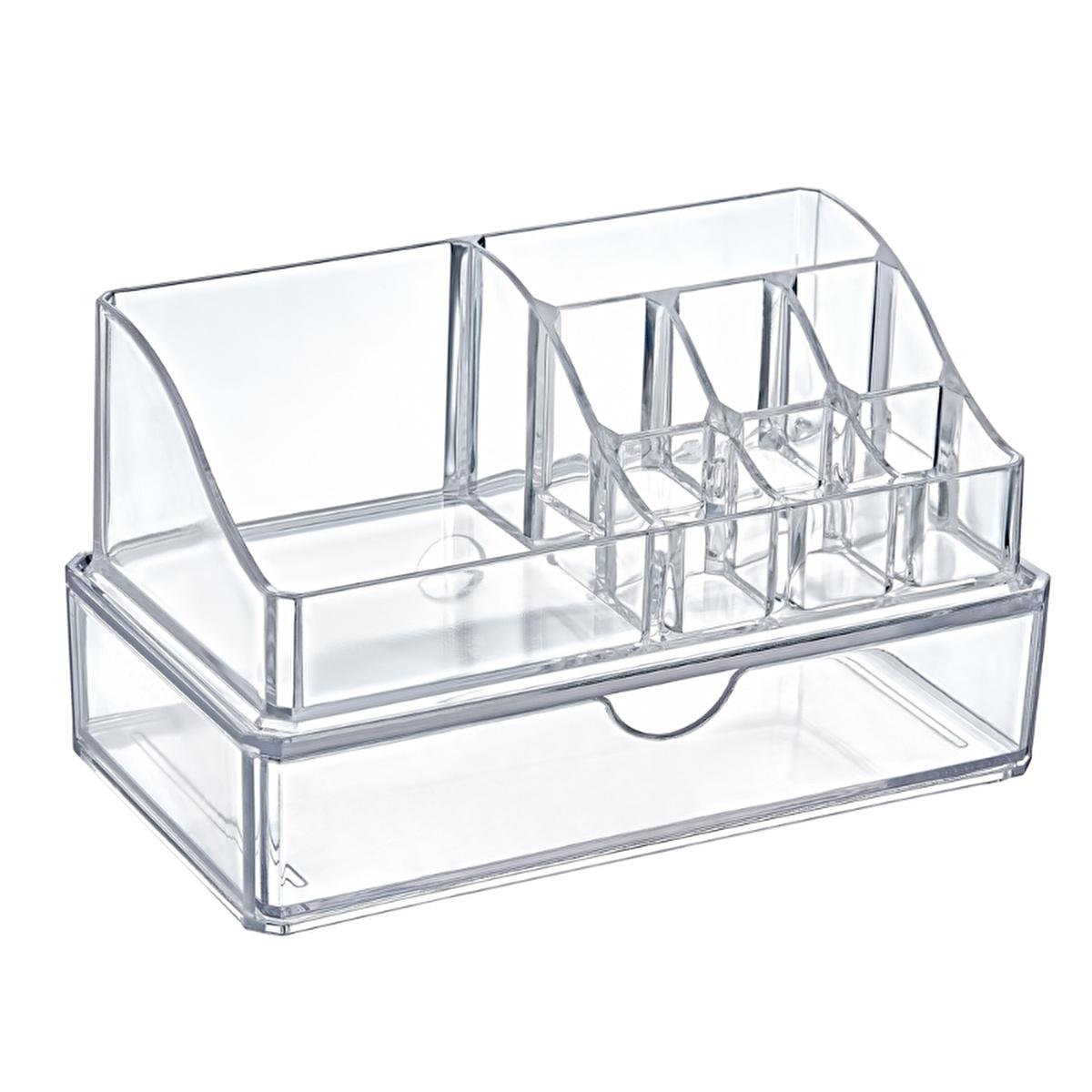 Bee Home Cosmetic Organizer Drawer Pyramid Makeup Storage - Crystal Material, Bathroom Organizer Bee Home Cosmetic Organizer - Crystal Pyramid Storage cosmetic organizer, makeup storage, bathroom organizer, drawer storage, pyramid shaped organizer, crystal material organizer, beauty essentials, makeup collection, bathroom storage, organized storage, stylish storage, crystal organizer