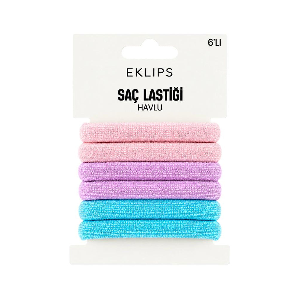 Eklips 6-Pack Glitter Pink Blue Purple Towel Hair Clips
