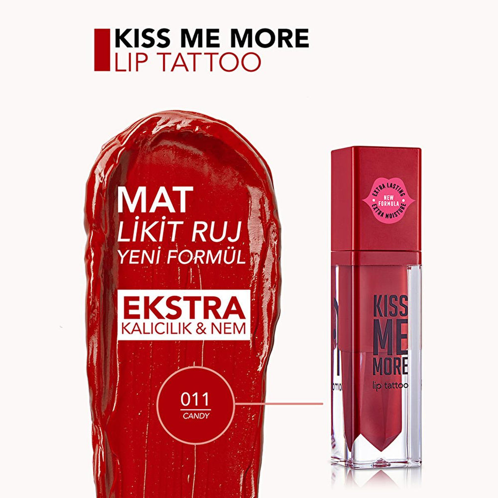 Flormar Kiss Me More Ekstra Kalıcı Likit Mat Ruj 011 Candy - Long-Lasting Matte Lipstick with Moisturizing Benefits - view 3